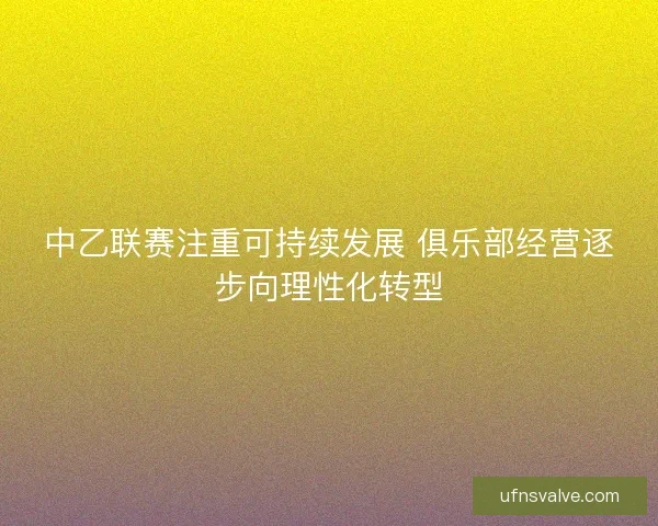 中乙联赛注重可持续发展 俱乐部经营逐步向理性化转型